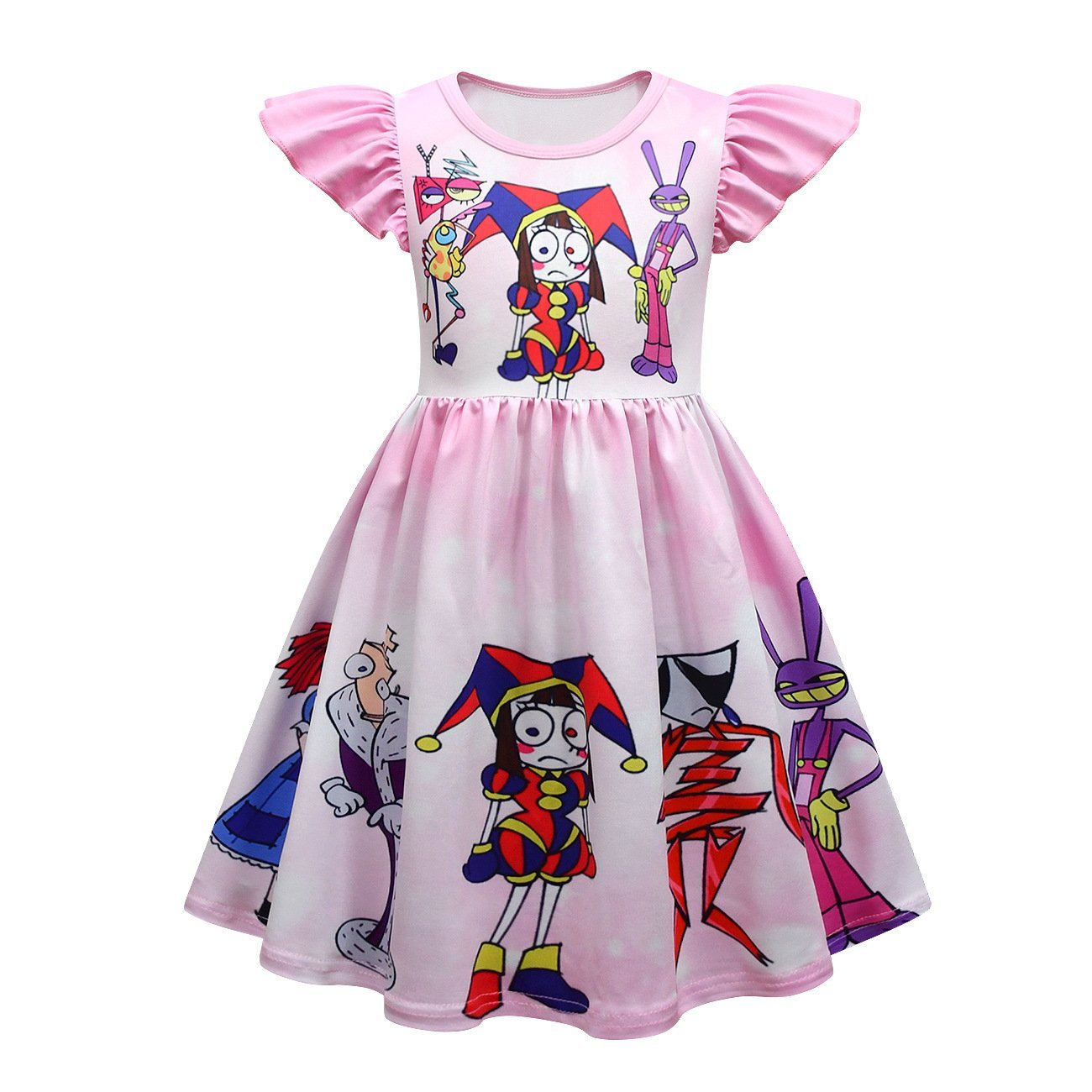 BuyThe Amazing Digital Circus Printing Girls' Flying Sleeve Dress For Kids Now Cheaper With 3 - 5 Days Ship - PajamasBuy