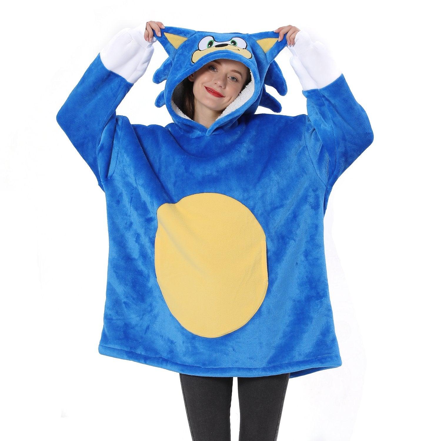 The Hedgehog Sonic Sonic Keep Warm Costume Cozy Cartoon Lazy TV Blanket - Pajamasbuy