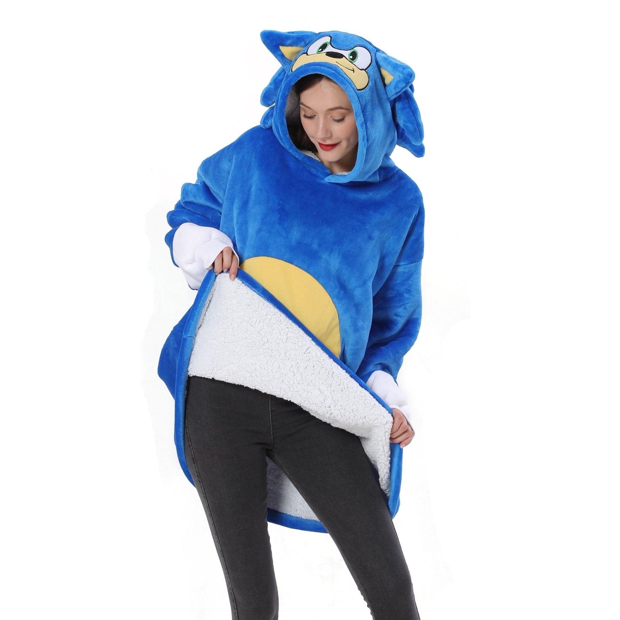 The Hedgehog Sonic Sonic Keep Warm Costume Cozy Cartoon Lazy TV Blanket - Pajamasbuy