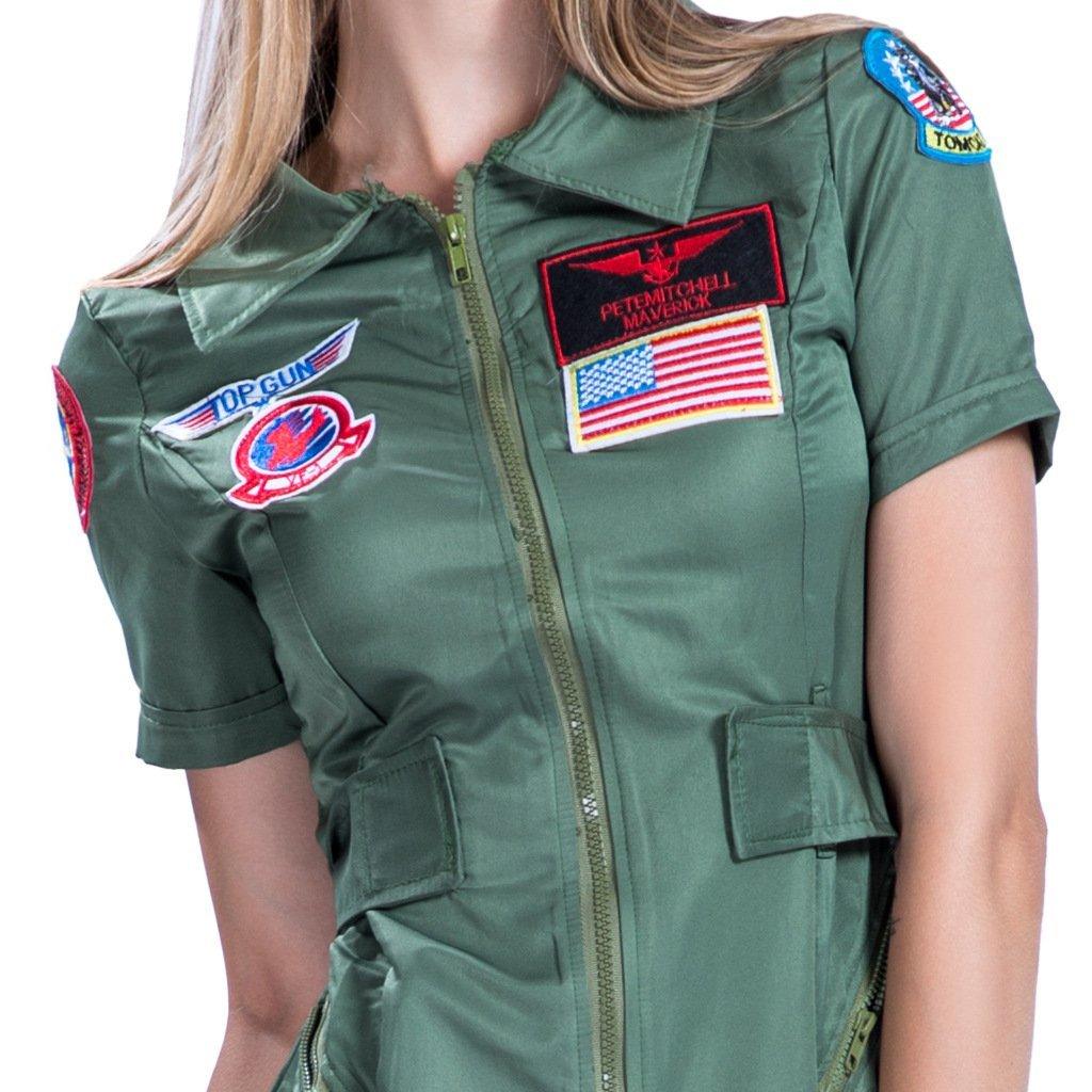 Top Gun Deluxe Ladies Uniform Costume Party Fancy Dress American Female Pilot Captain - Pajamasbuy