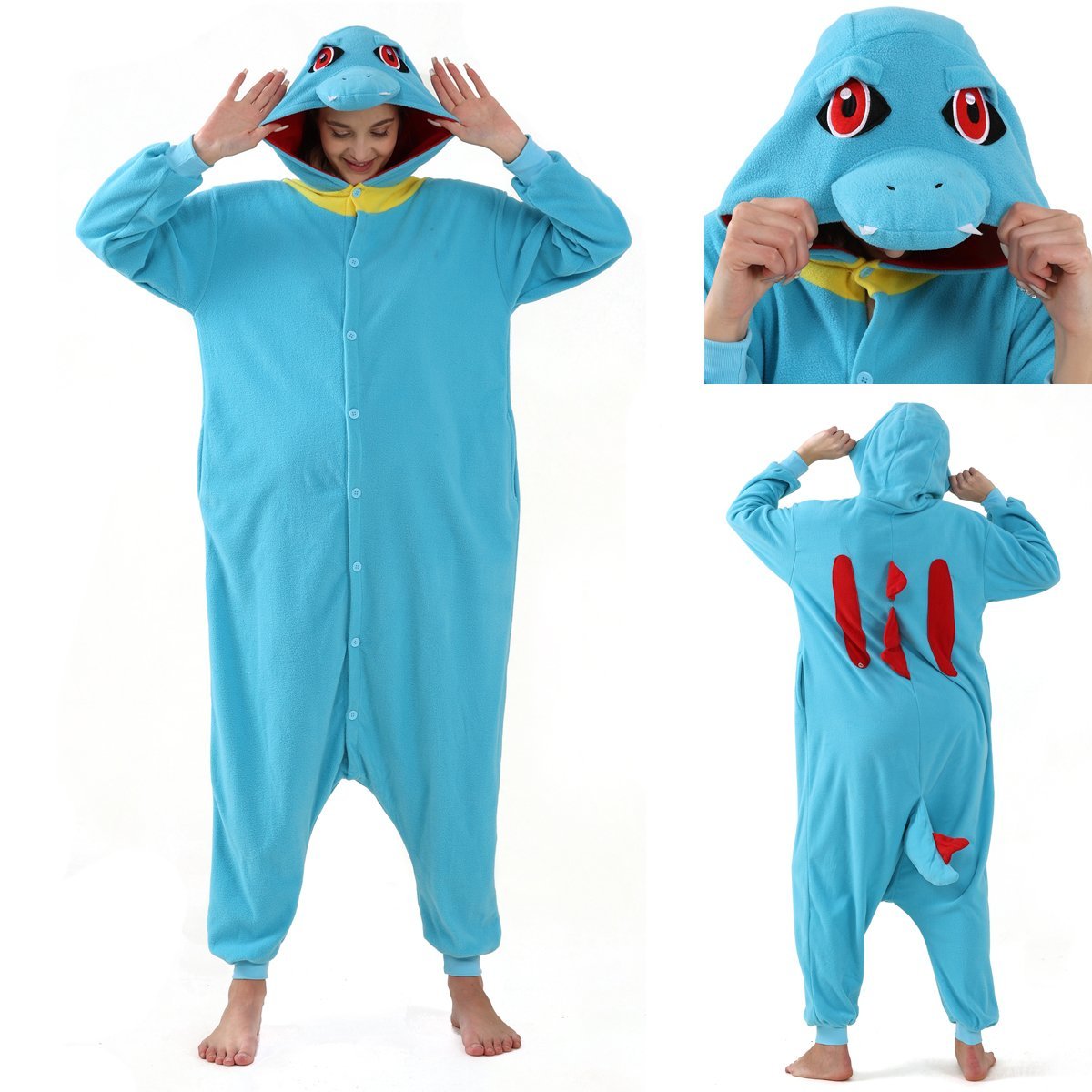 BuyTotodile Kigurumi Onesies Anime Pokemon Pajamas Pyjamas Halloween Costume Now Cheaper With 3 - 5 Days Ship - PajamasBuy