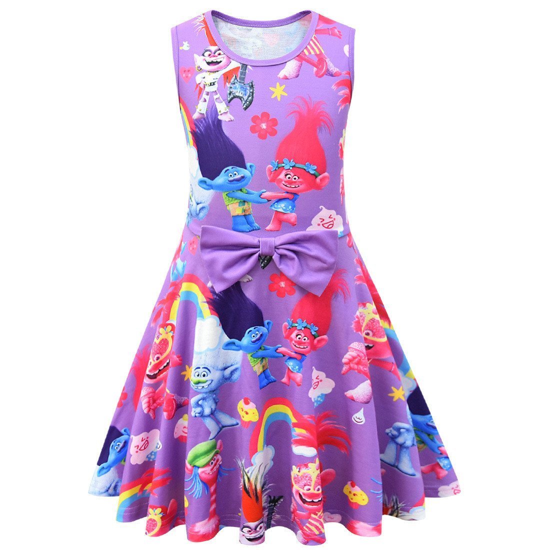 BuyTrolls 2 Kids Sleeveless Cartoon Vest Skirt Printed Princess Party Dress Now Cheaper With 3 - 5 Days Ship - PajamasBuy