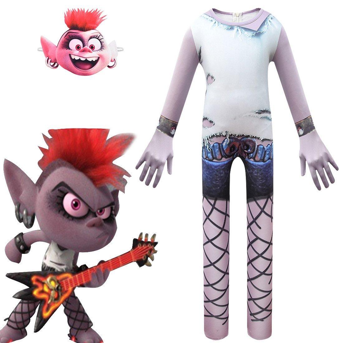 Trolls 2 World Tour Hard Rock Queen Barb Costume For Girl - Pajamasbuy