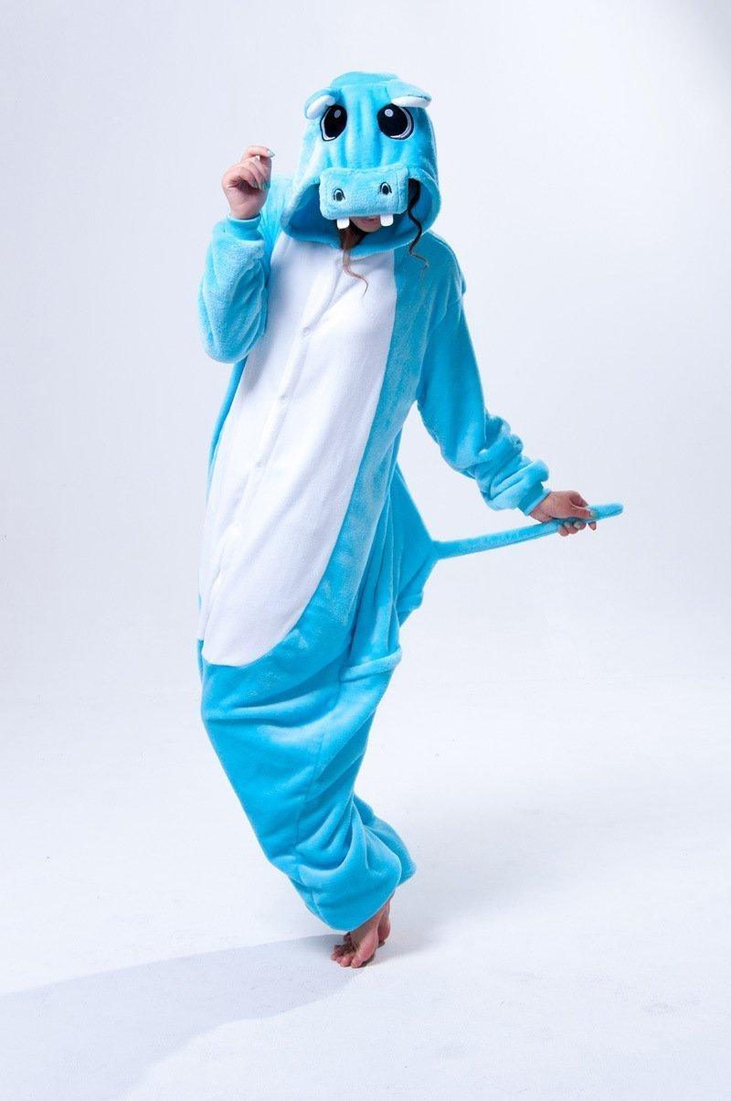 Unisex Adult Hippo Onesies Hoodie kigurumi Costume Pajamas - Pajamasbuy