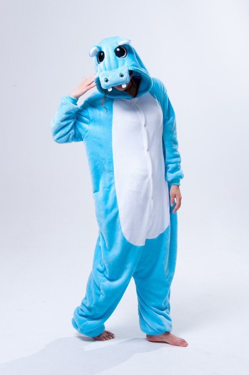 BuyUnisex Adult Hippo Onesies Hoodie kigurumi Costume Pajamas Now Cheaper With 3 - 5 Days Ship - PajamasBuy