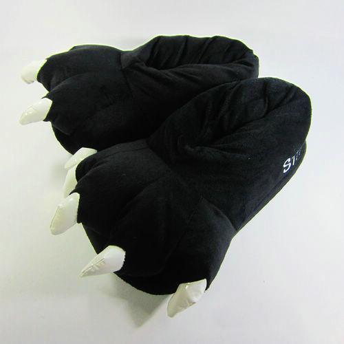 Unisex Animal Panda Black Pig cosplay Kigurumi fleece slippers shoes - Pajamasbuy