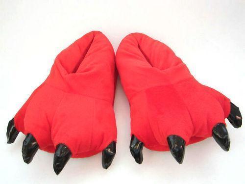 Unisex Animal Red bird Fox Ali cosplay Kigurumi fleece slippers shoes - Pajamasbuy