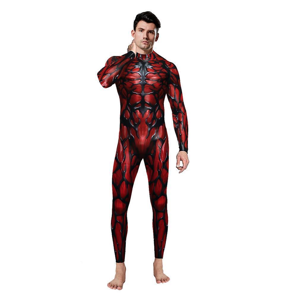 Venom Cosplay Costume Jumpsuit Halloween Party Bodysuit Outfit Zentai for Adults Men - Pajamasbuy