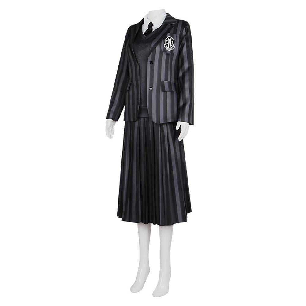 BuyWednesday Costume The Addams Family Cosplay Costumes Skirt Suit For Women Now Cheaper With 3 - 5 Days Ship - PajamasBuy