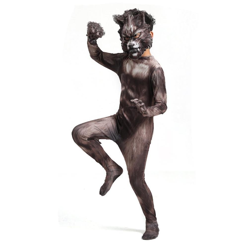 Werewolf Kid costume scary Halloween 3D Zentai Bodysuit - Pajamasbuy