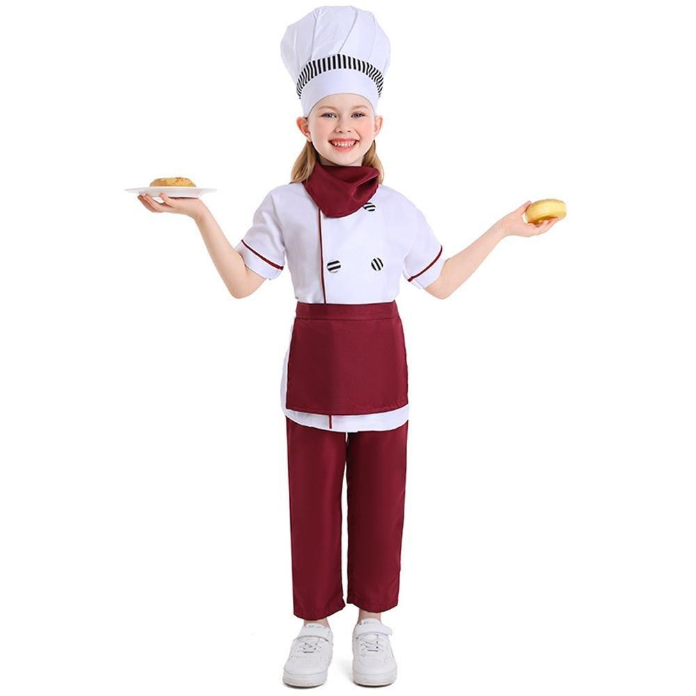 Western pastry chef costume for Kids Apron and Hat Set Cooking Baking - Pajamasbuy