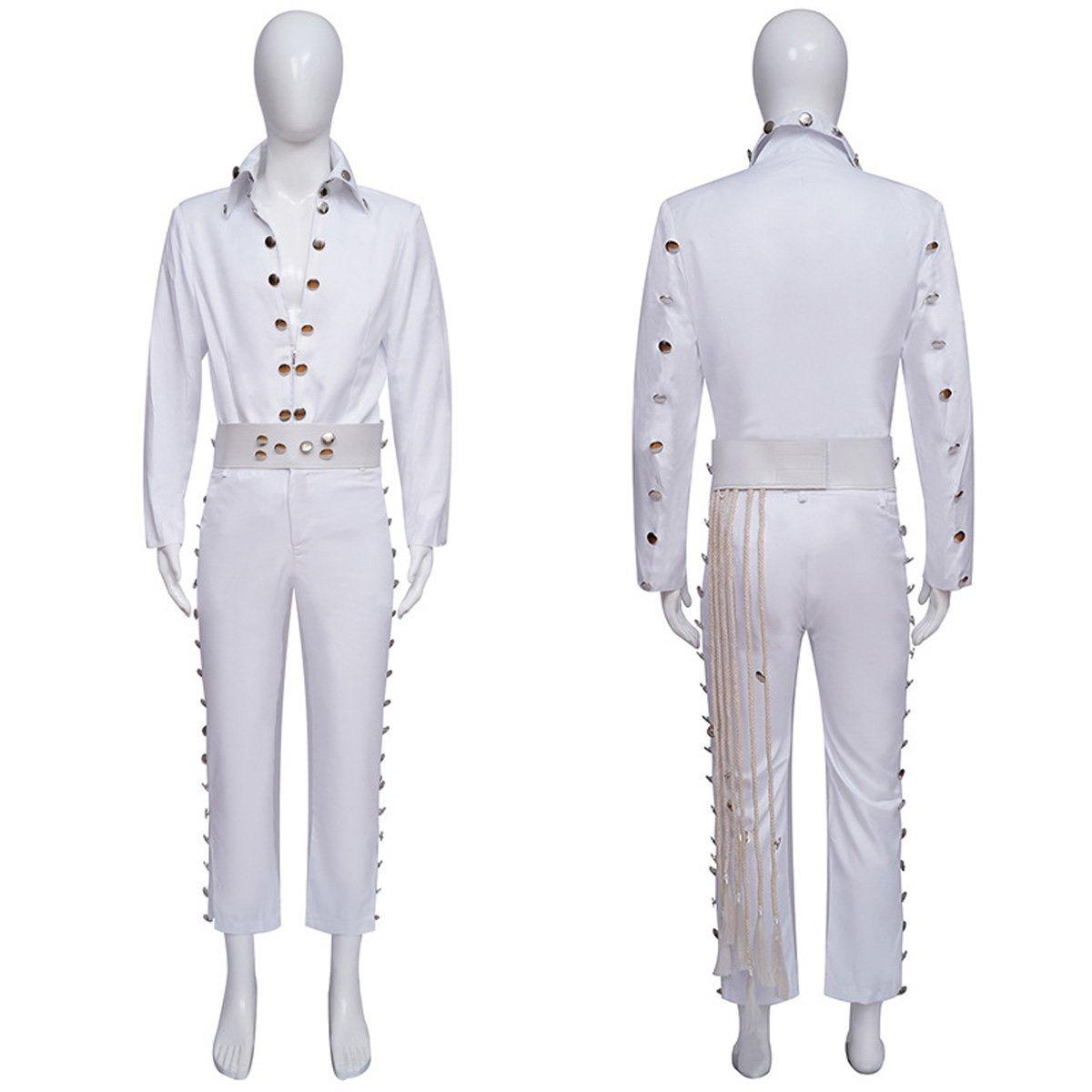 White Elvis Presley Halloween Carnival Suit Cosplay Costume For Adults - Pajamasbuy