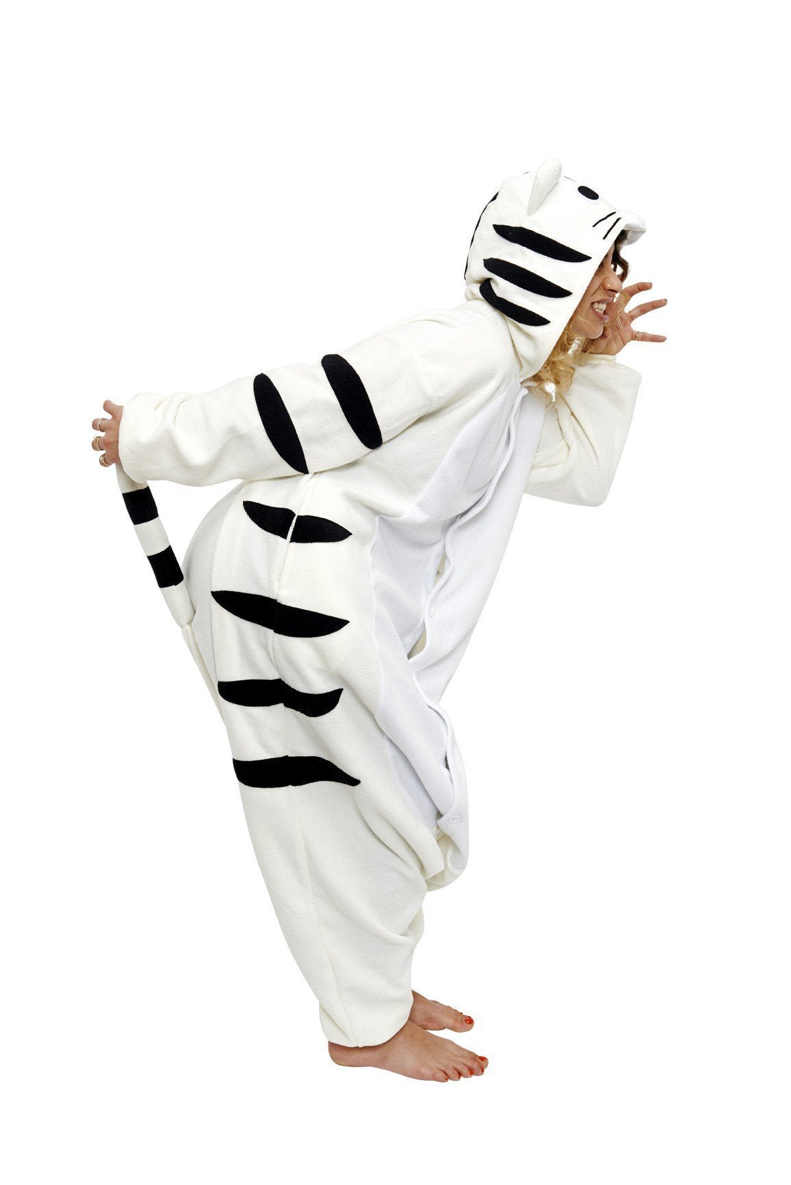 BuyWhite Tiger Pajamas Kigurumi Onesies Hoodie Animal Costume Now Cheaper With 3 - 5 Days Ship - PajamasBuy