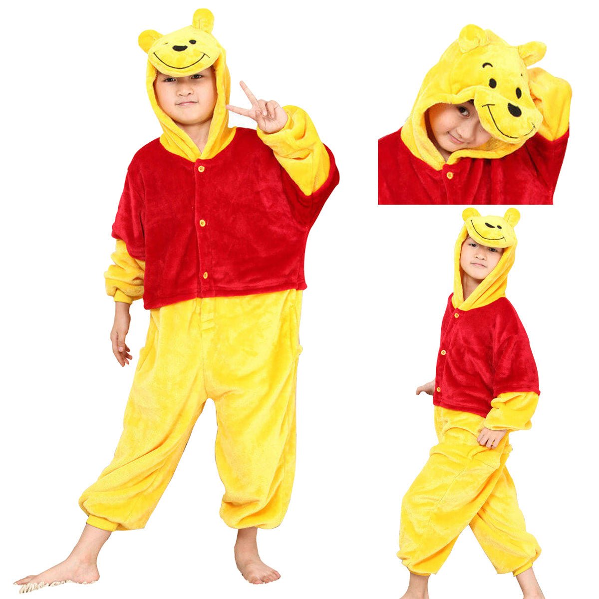 BuyWinnie the Pooh Kids Onesies Hoodie Pajamas Kigurumi Costume Now Cheaper With 3 - 5 Days Ship - PajamasBuy