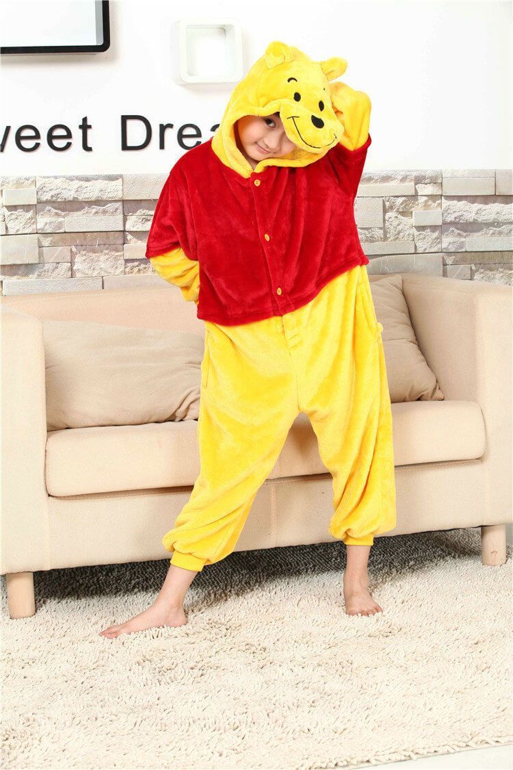 BuyWinnie the Pooh Kids Onesies Hoodie Pajamas Kigurumi Costume Now Cheaper With 3 - 5 Days Ship - PajamasBuy