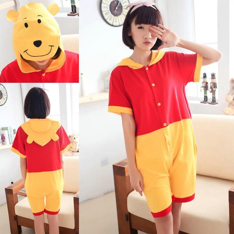 BuyWinnie the Pooh Pajamas Onesie Hoodie Kigurumi Short Sleeve Now Cheaper With 3 - 5 Days Ship - PajamasBuy