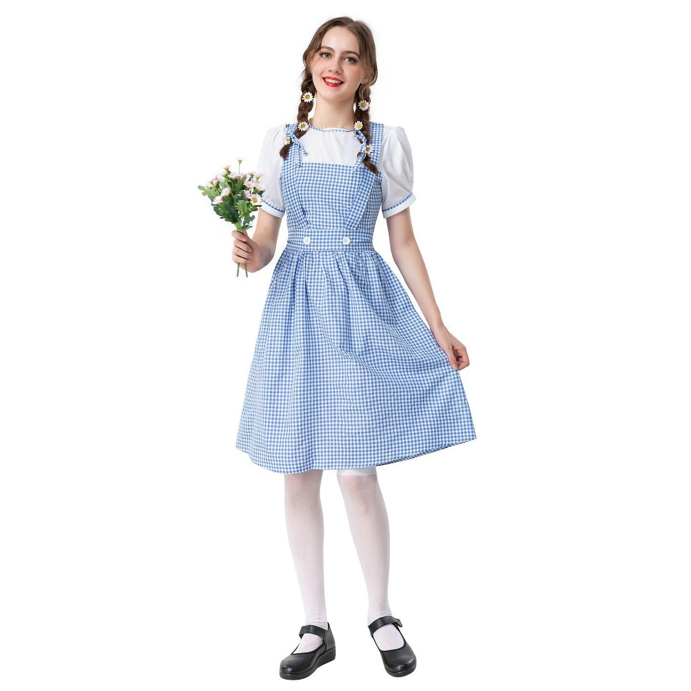 Wizard of Oz Dorothy Costume Dress Maid Alice for Girls Women - Pajamasbuy