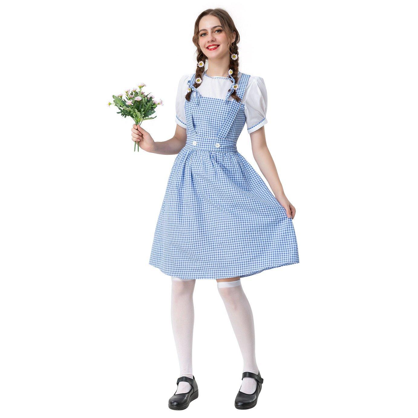 Wizard of Oz Dorothy Costume Dress Maid Alice for Girls Women - Pajamasbuy