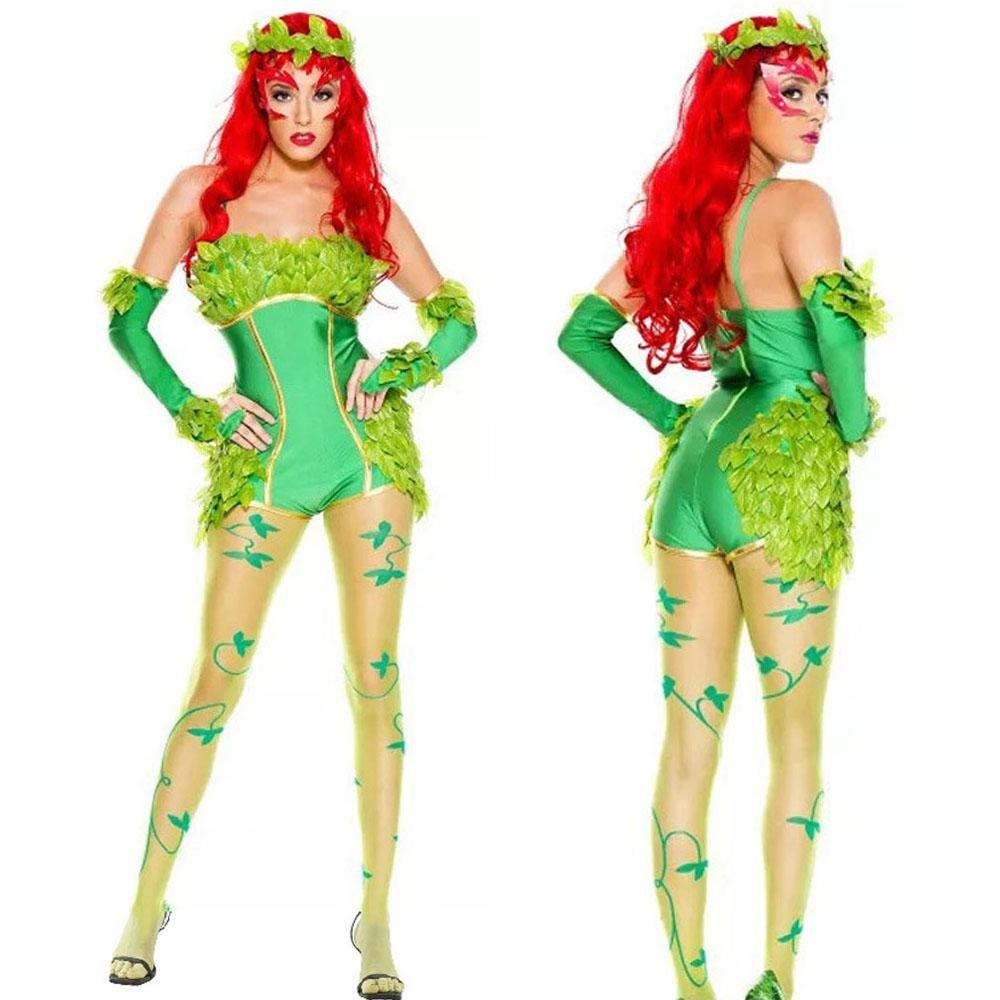 Women's Deluxe Poison Ivy Costume Jumpsuit Halloween - Pajamasbuy