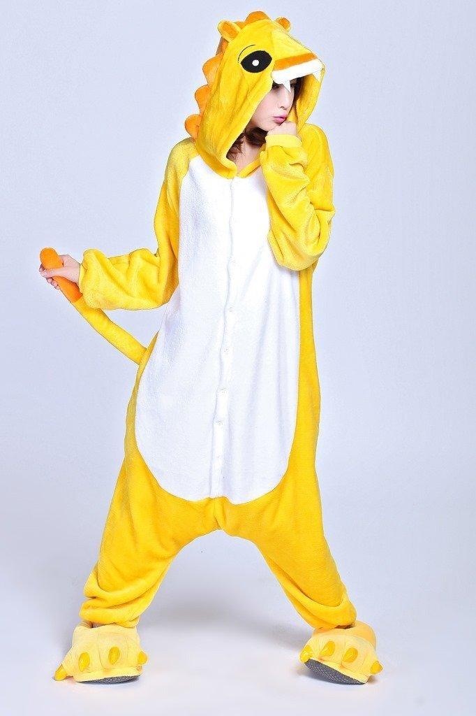 Yellow Lion Onesies Hoodie Pajamas Animal Costume Kigurumi - Pajamasbuy