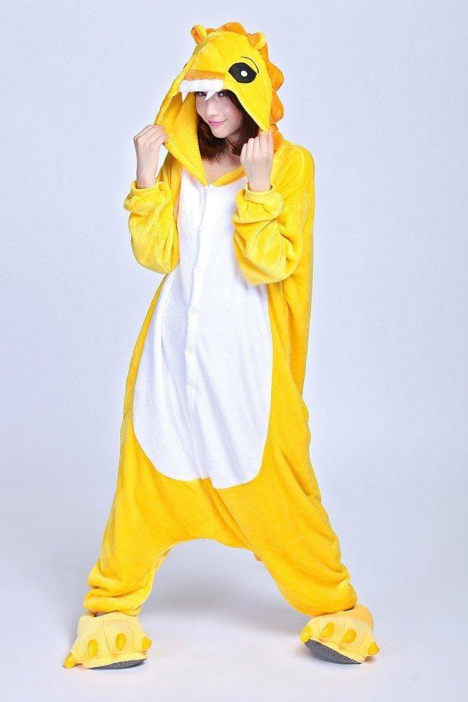 Yellow Lion Onesies Hoodie Pajamas Animal Costume Kigurumi - Pajamasbuy