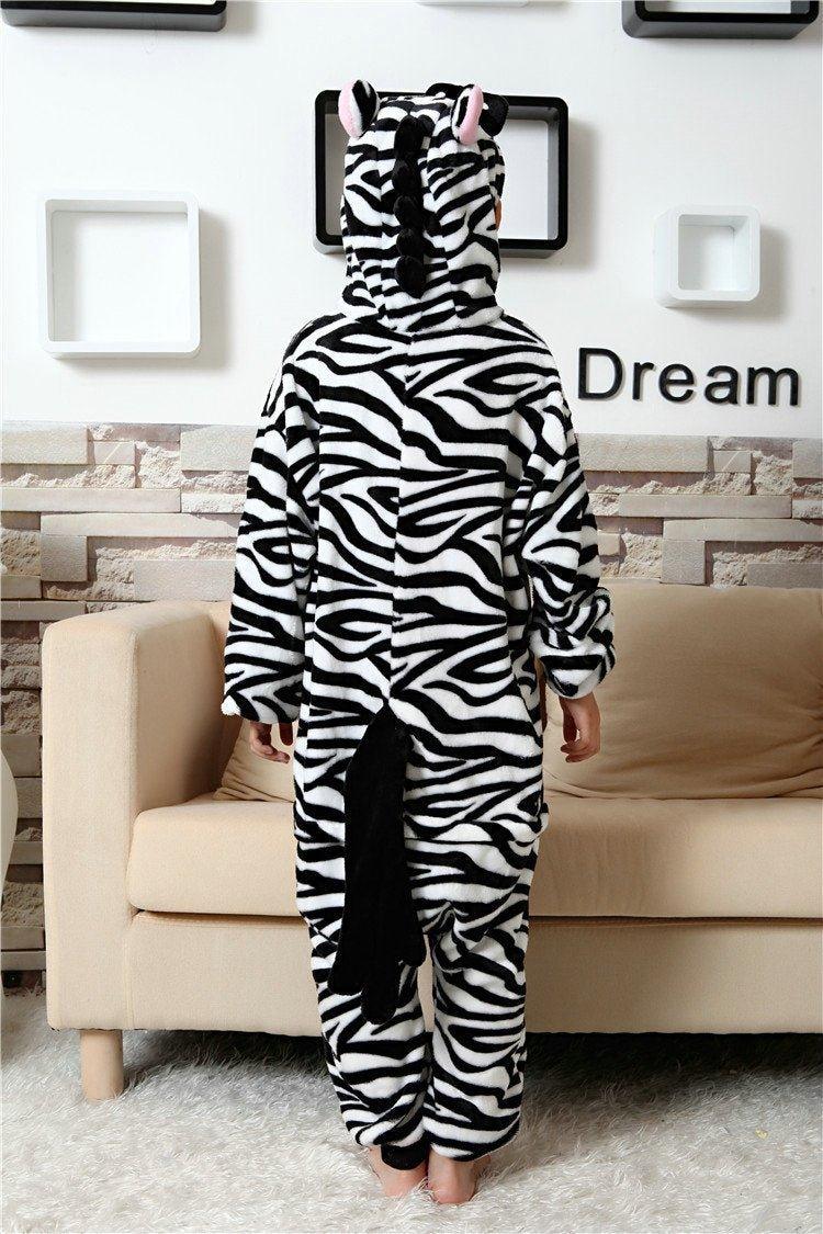 Zebra Kids Kigurumi Pajamas Animal Onesies Hoodie Costume - Pajamasbuy