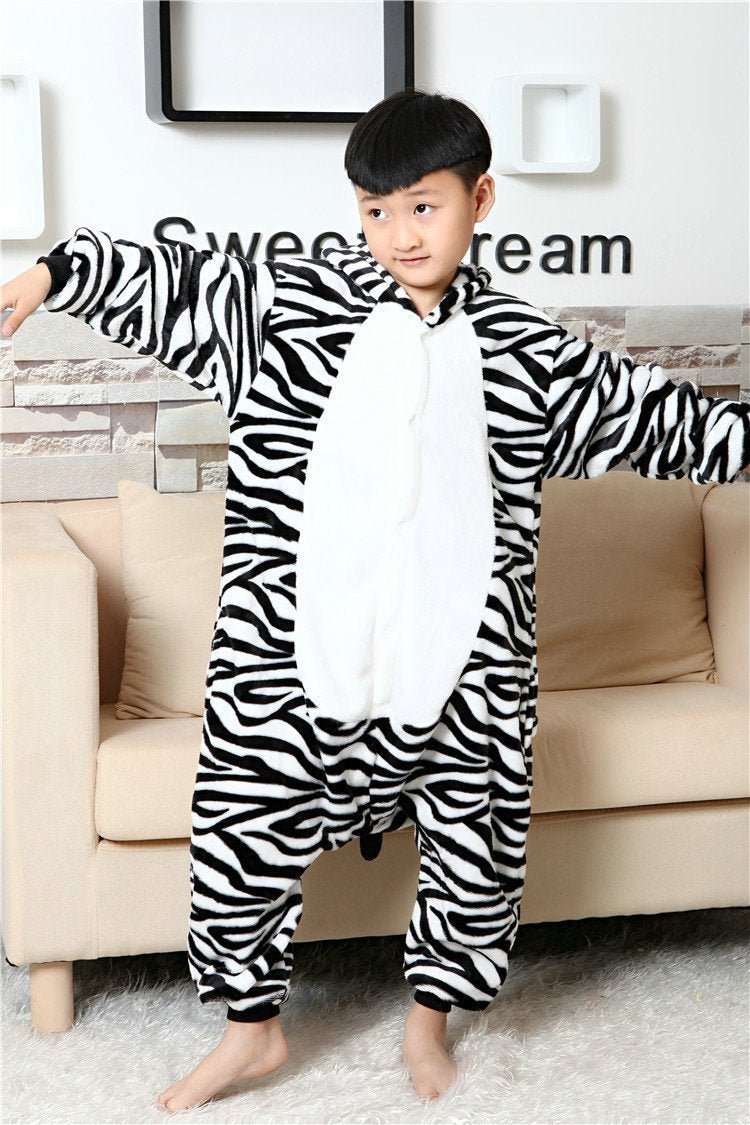 BuyZebra Kids Kigurumi Pajamas Animal Onesies Hoodie Costume Now Cheaper With 3 - 5 Days Ship - PajamasBuy