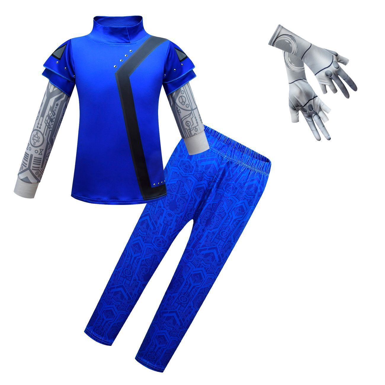 BuyZombies 3 Blue Cosplay two piece set Costume Bodysuit Outfits for kids Now Cheaper With 3 - 5 Days Ship - PajamasBuy